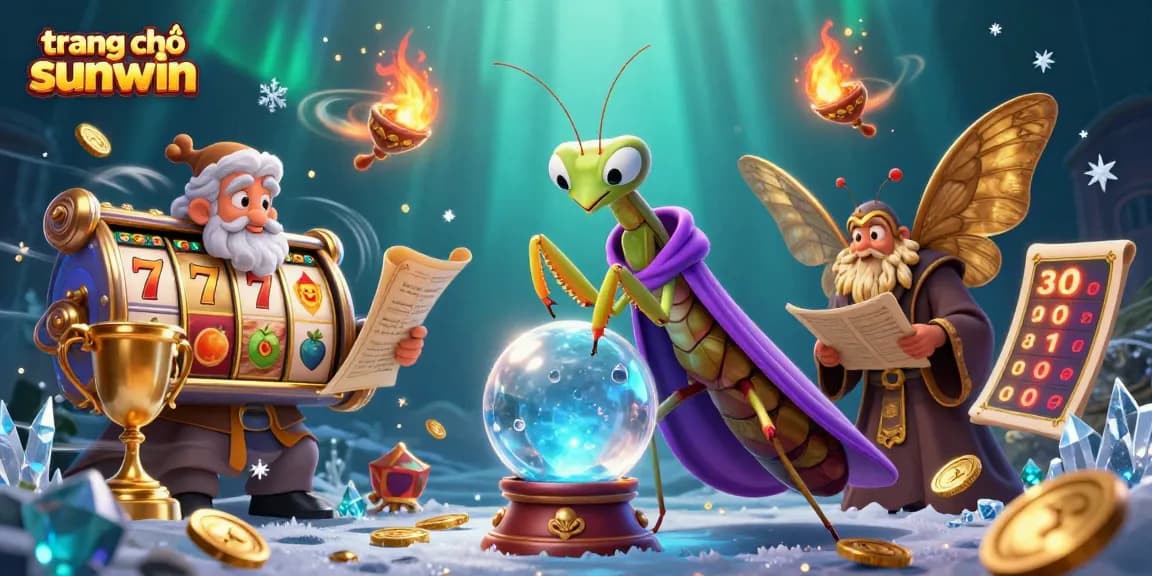 Experience the thrilling world of trang chủ sunwin with this vibrant casino illustration, showcasing engaging slot reels and characters.
