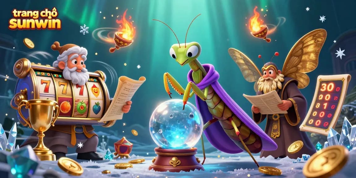 Experience the thrilling world of trang chủ sunwin with this vibrant casino illustration, showcasing engaging slot reels and characters.